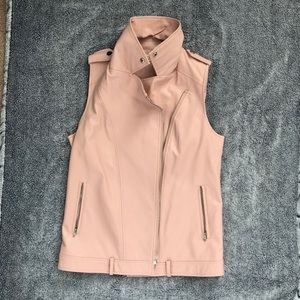 Faux leather pink vest